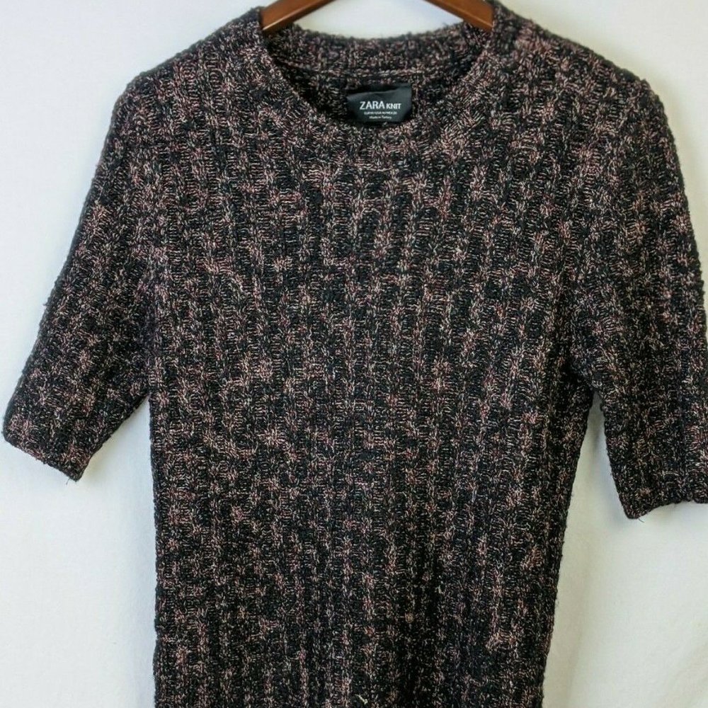 Zara Knit Italian Yarn Short Sleeved Sweater